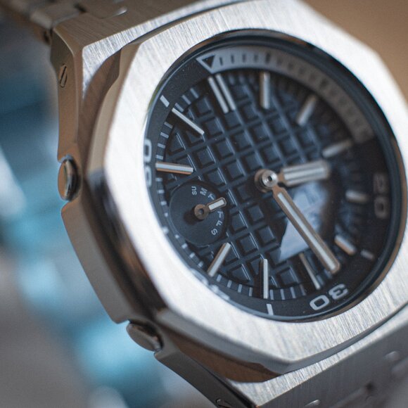 (Brand New) Casio G-Shock GA-2100 Full Mod Stainless Steel with Blue Waffle Face - Picture 9 of 17